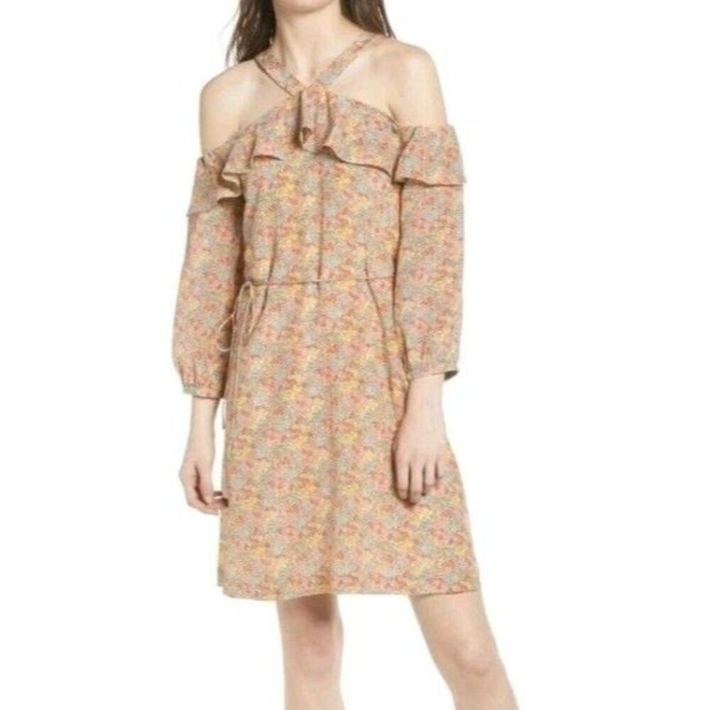 MADEWELL Forsythia Dress Women's Size 8 Blossom Off Shoulder Silk Bloomcore - Picture 1 of 9